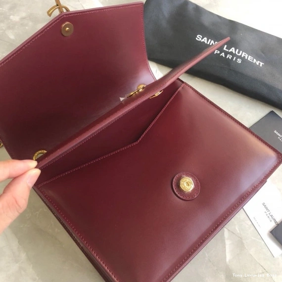 Tony Luxuries BAG IN BURGUNDY SULPICE CHAIN MEDIUM YSL LEATHER 0822
